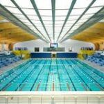 artistic shot of a swimming pool from a high vantage spot